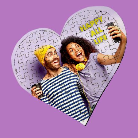 פאזל לב ענק 97 חלקים - 28*33 ס